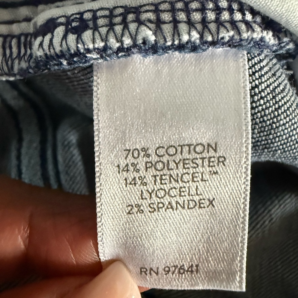 J Jill Women's Jeans Blue Denim Fit Slim Ankle Zip Button Stretch Size 16 - Picture 6 of 10